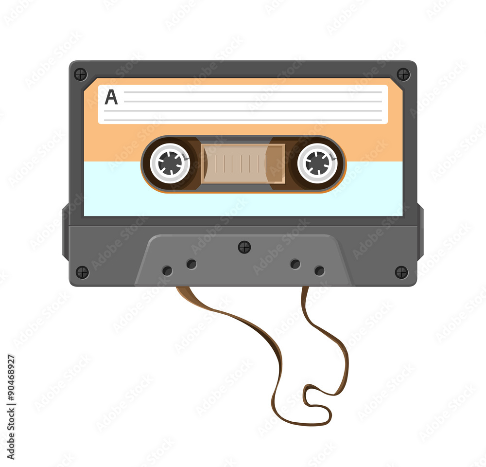 Vecteur Stock Broken Cassette Tape. A blank retro audio cassette tape that  is broken. | Adobe Stock