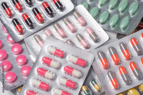 drug pill and capsule in blister packaging