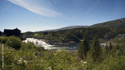 Laksforsen waterfall, Nordland, Norway photo