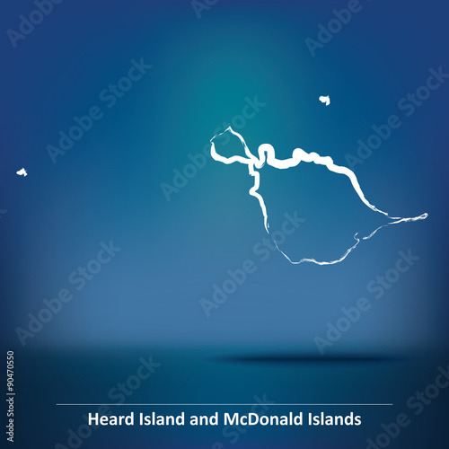 Doodle Map of Heard Island and McDonald Islands photo