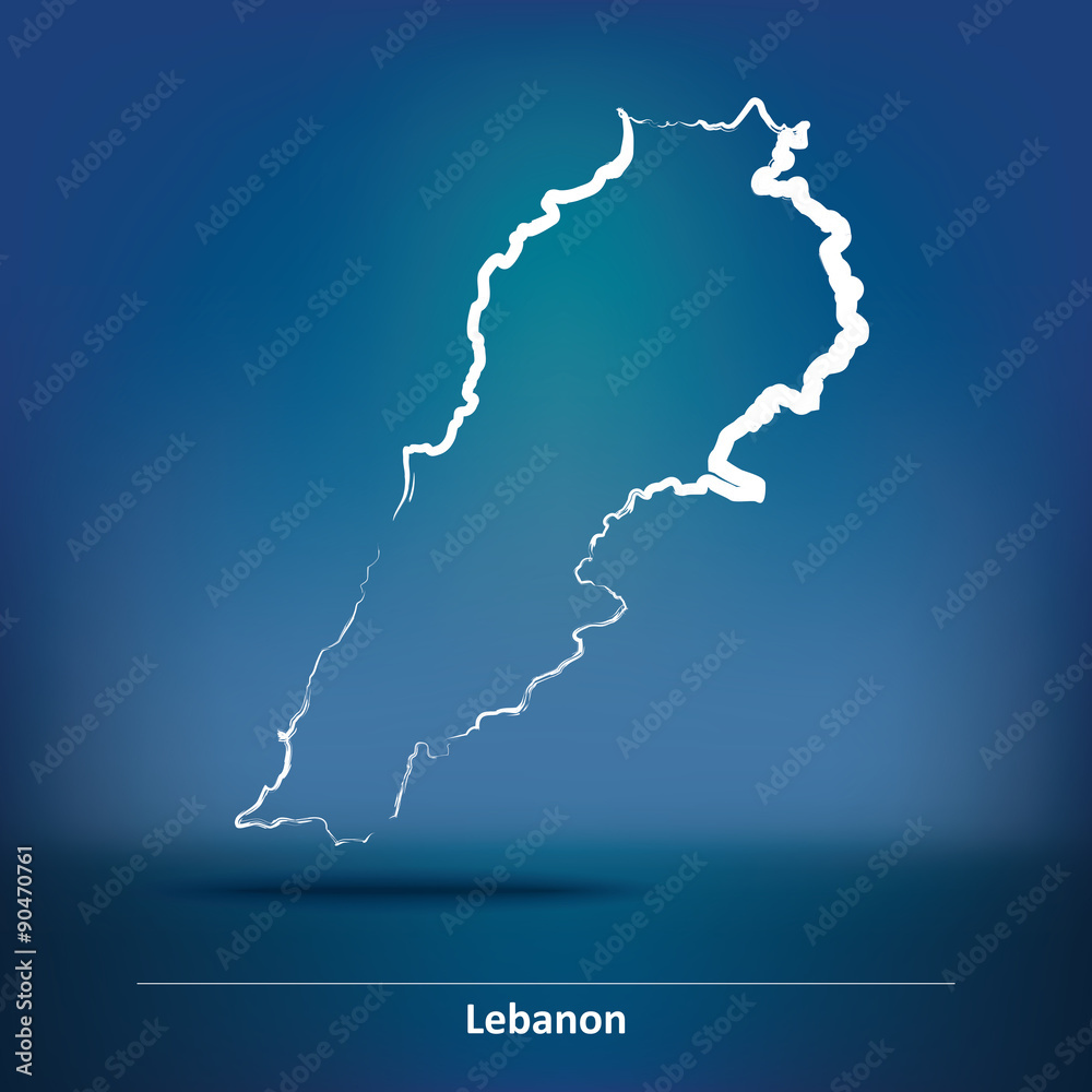 Doodle Map of Lebanon