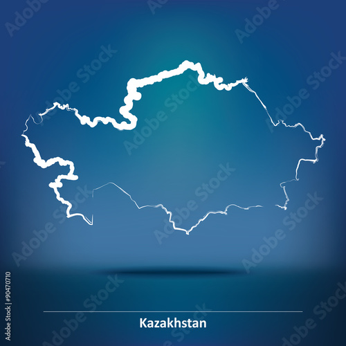 Doodle Map of Kazakhstan