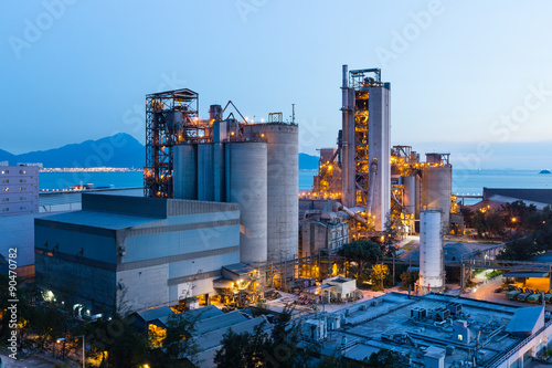 Cement Plant during sunset