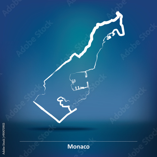 Doodle Map of Monaco