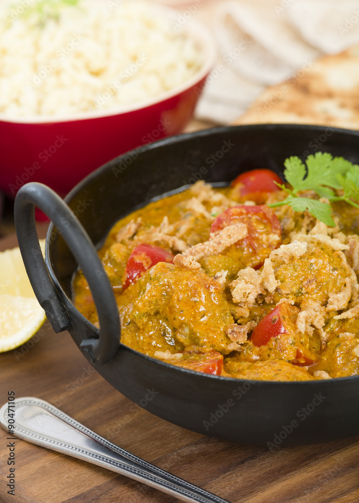Karahi Gosht - Mutton curry cooked with tomatoes and topped with fried onions. Served with naan bread, pilau rice and poppadoms.
Karahi Gosht - Mutton curry cooked with tomatoes and topped with fried onions. Served with naan bread, pilau rice and poppadoms.