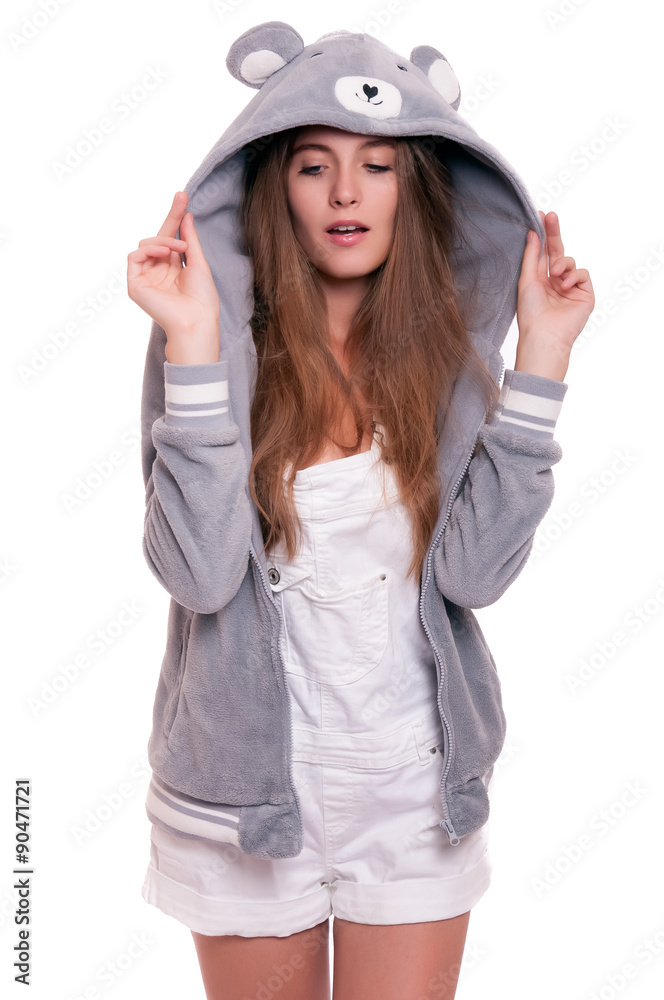 Girl in funny hoody Girl in funny hoody