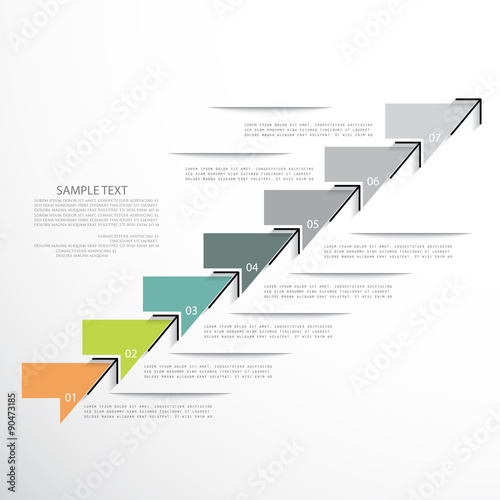 Design for your presentation, business concept with seven steps