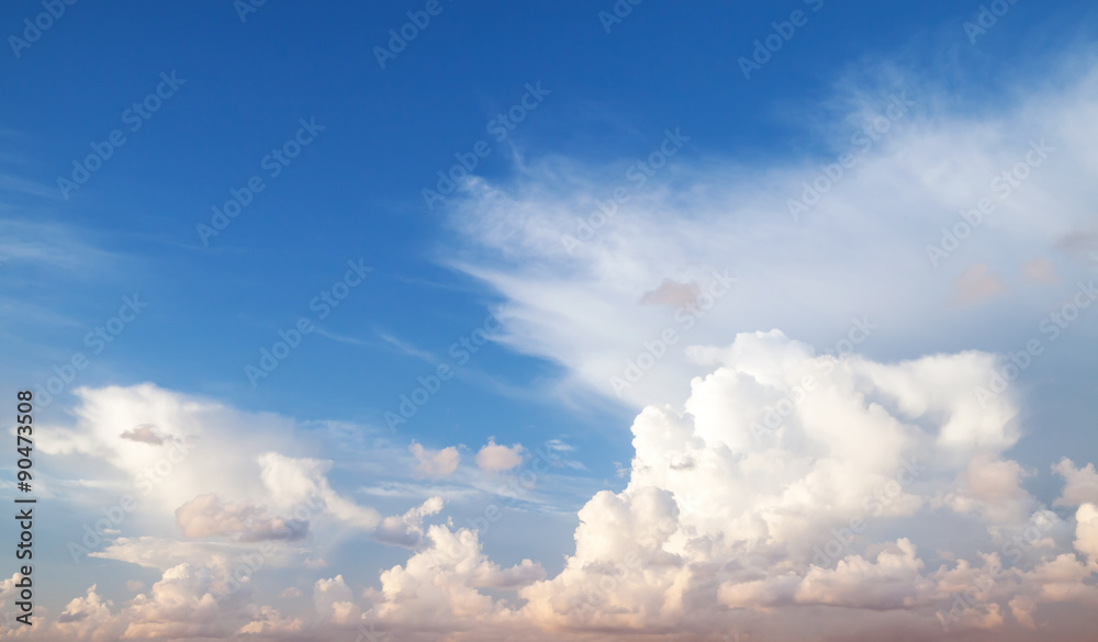 Dramatic cloudscape, blue sky photo background