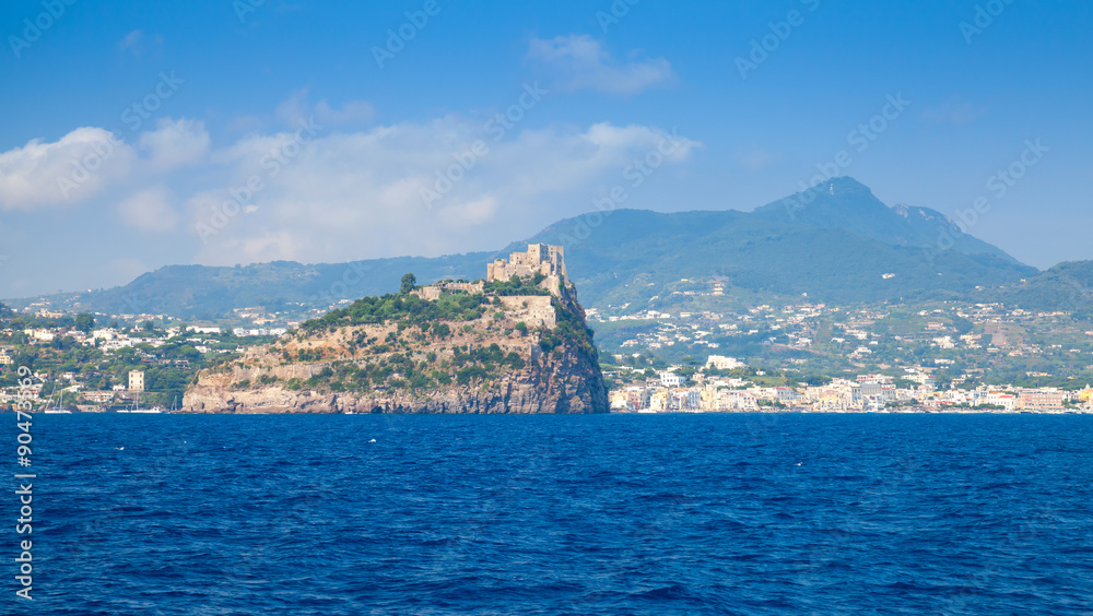 Landscape of Ischia with Aragonese Castle