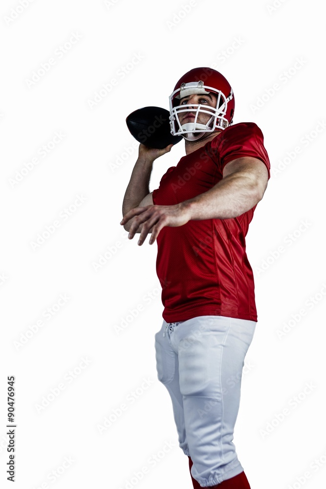 American football player throwing ball American football player throwing ball