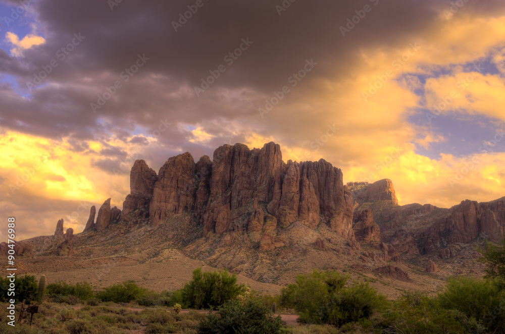 AZ-Superstition Mountain Wilderness.  This image was captured at the Lost Dutchman Campground during one of the most beautiful sunsets I have ever seen.