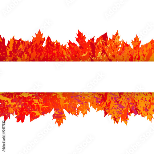 vector frame with autumn leaves in grunge style