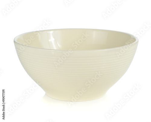 Empty white bowl isolate on white