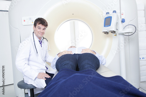 Woman get a tomography