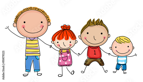 Group of sketch kids