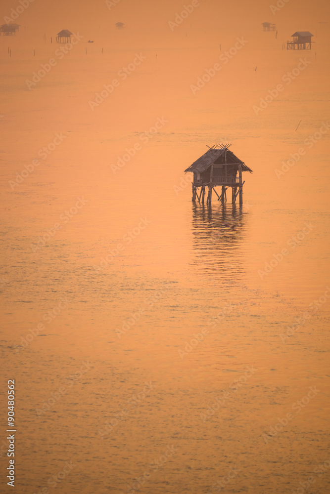 Thailand nature landscape. background with sea house