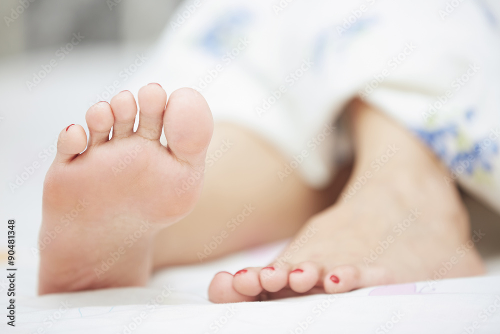 Feet of sleeping woman Feet of sleeping woman