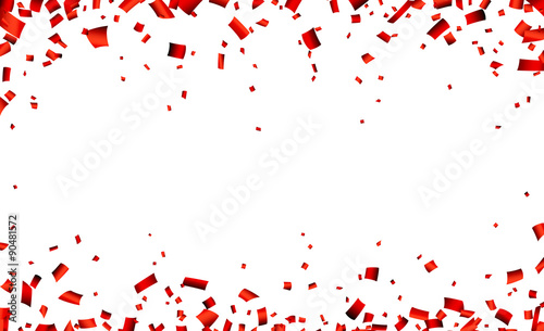 Red confetti celebration banner.