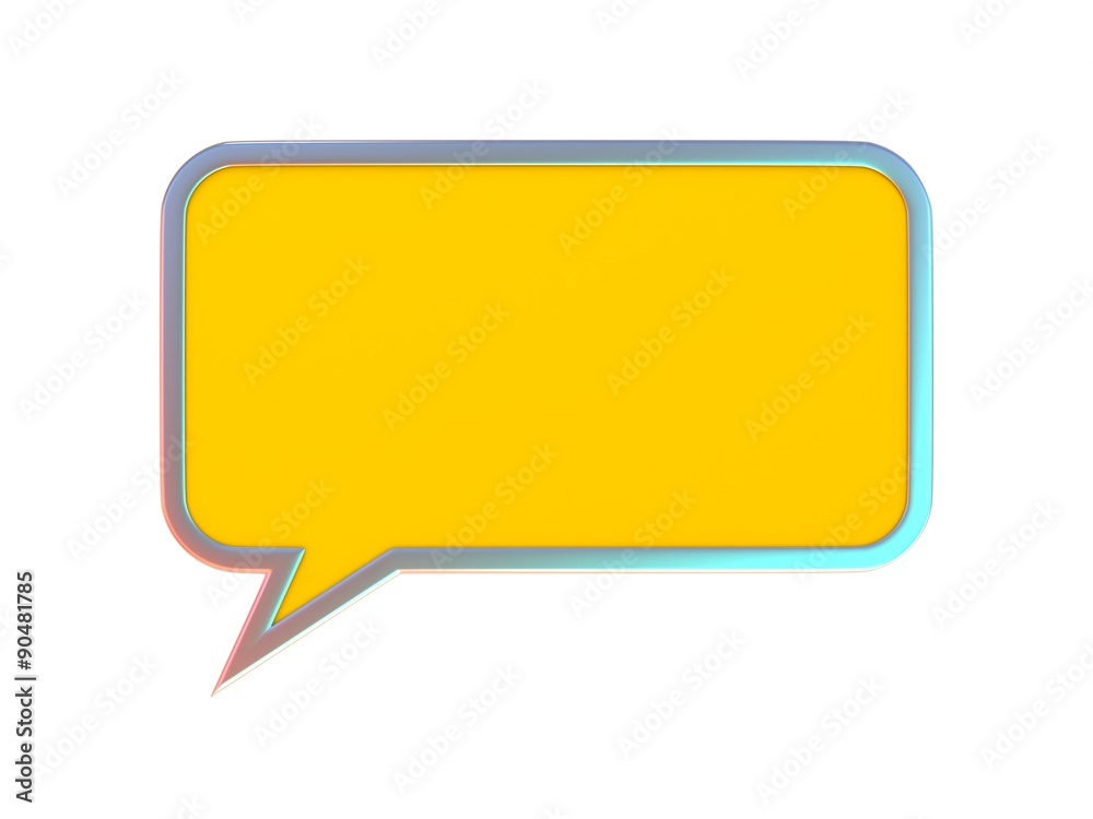 Orange blank speech bubble. 3D illustration isolated on white background Orange blank speech bubble. 3D illustration isolated on white background