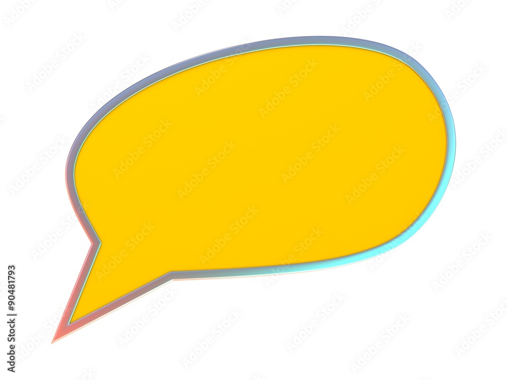 Orange blank speech bubble. 3D illustration isolated on white background Orange blank speech bubble. 3D illustration isolated on white background
