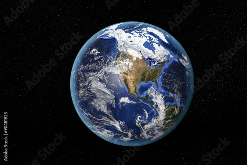 Fototapeta Naklejka Na Ścianę i Meble -  Detailed view of Earth from space, showing North America. Elements of this image furnished by NASA