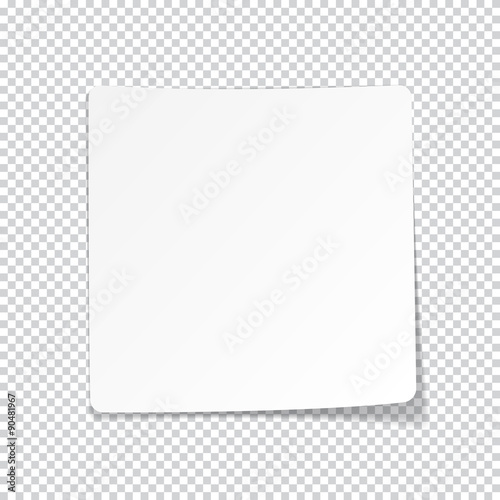 White paper sheet with shadow.
