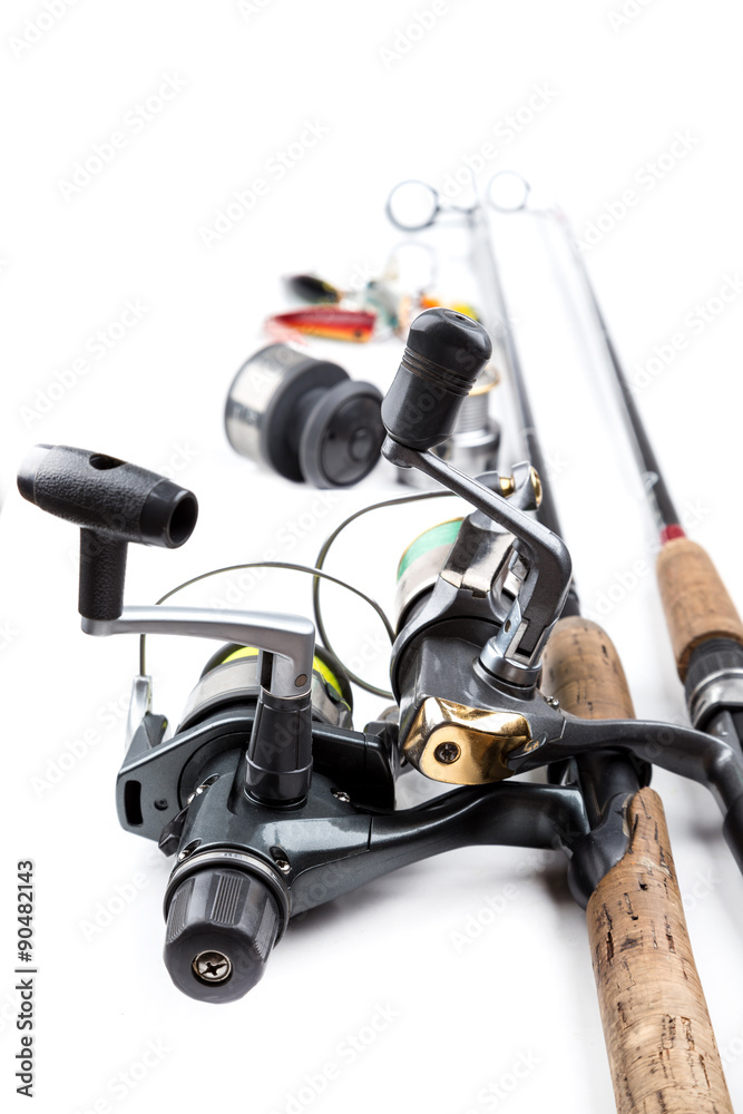 fishing tackles - rod, reel, line and lures