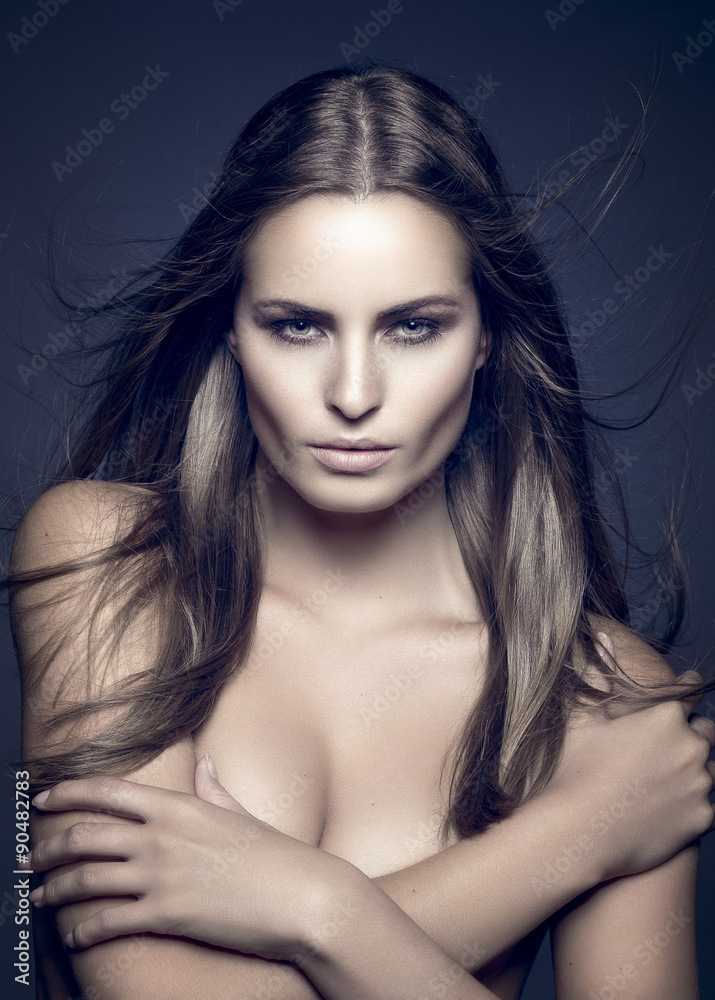 Beauty Portrait of Young Pretty Blonde Woman. Studio Shot Beauty Portrait of Young Pretty Blonde Woman. Studio Shot