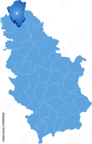 Map of Serbia, Subdivision North Backa District