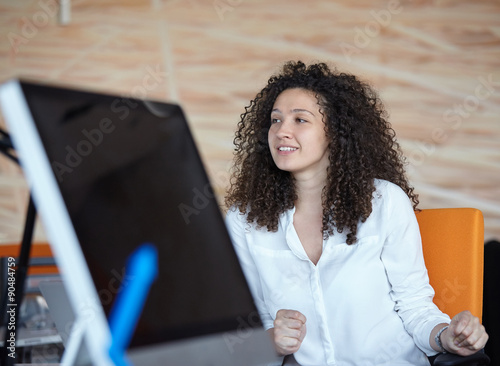 woman working in the office photo