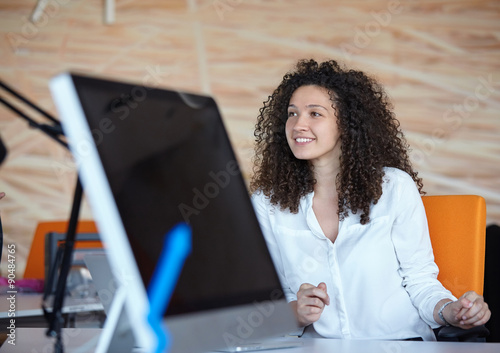 woman working in the office photo