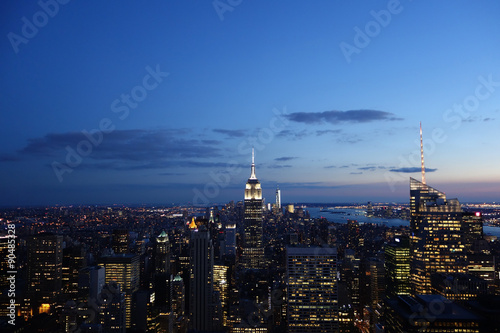 Skyline von Manhattan  New York bei Sonnenuntergang