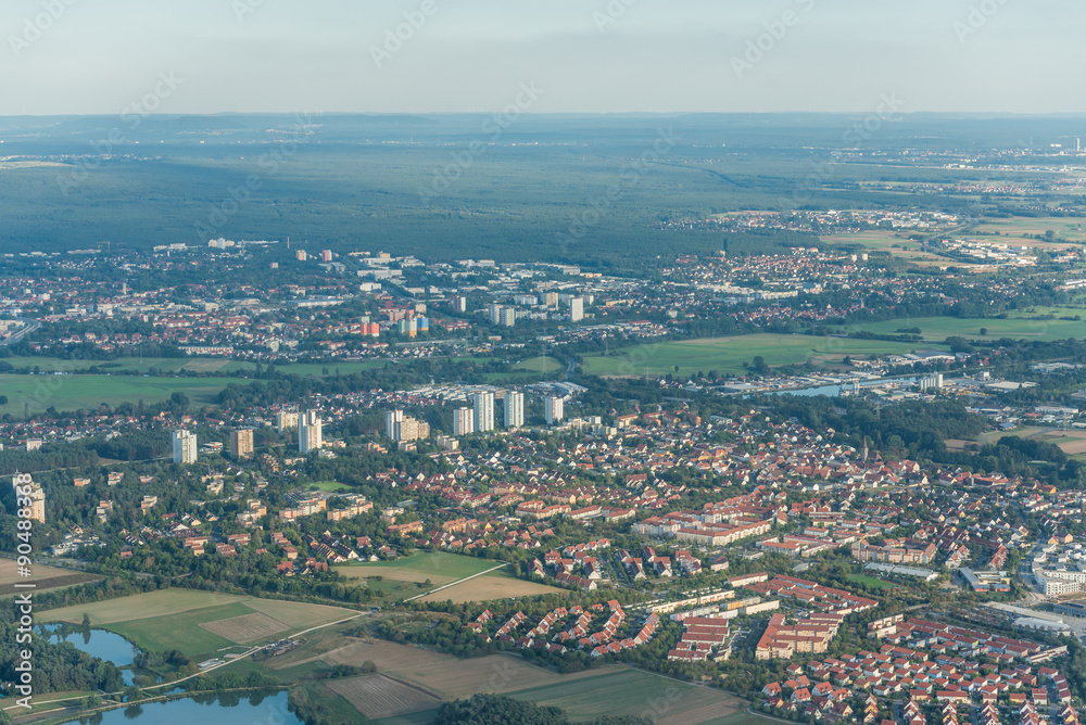 Büchenbach & Erlangen Skyline aus der Luft