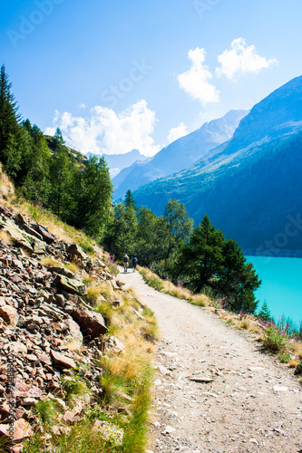 Place Moulin lake hiking in the Valle d'aosta photo