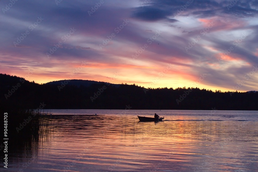 Sunset over Elk lake