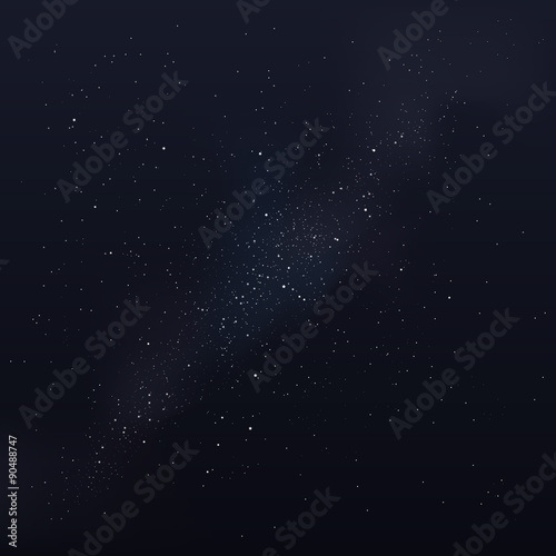 Vector milky way, vector night sky with stars