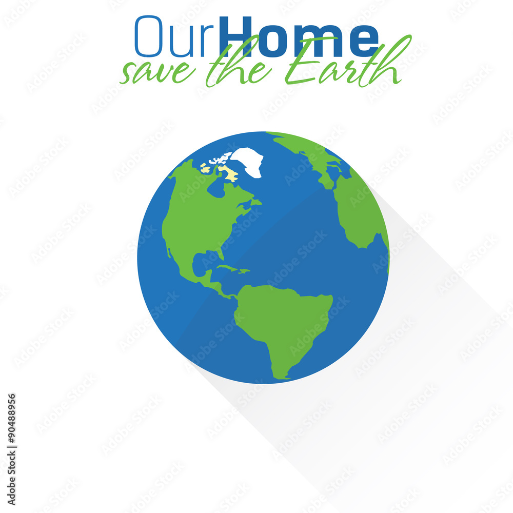Earth flat icon on white background. 