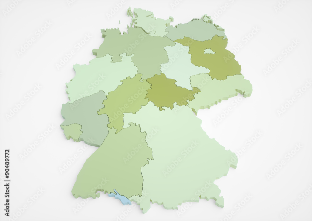 Deutschland mit Bundeslaender / 45 Megapixel