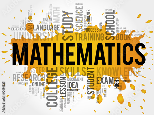 Mathematics word cloud, education concept