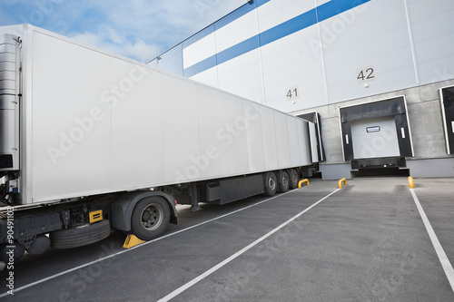 Truck and Gates of Big distribution warehouse