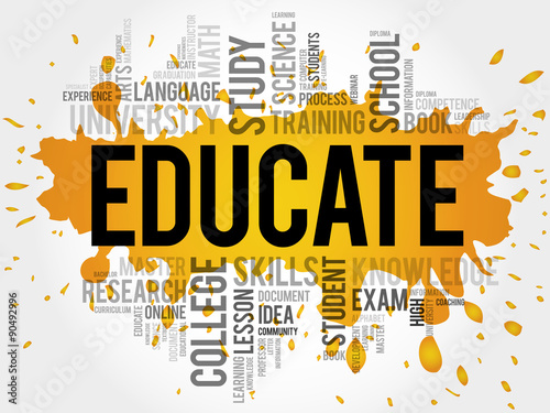 EDUCATE. Word education collage