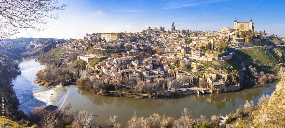 panoramic view of beautiful medieval Toledo, Spain. UNESCO site