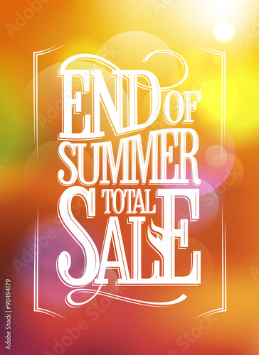 End of summer total sale text design.