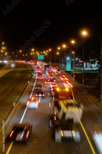 Night traffic jam in Moscow Region, Russia © Dmitry Vereshchagin