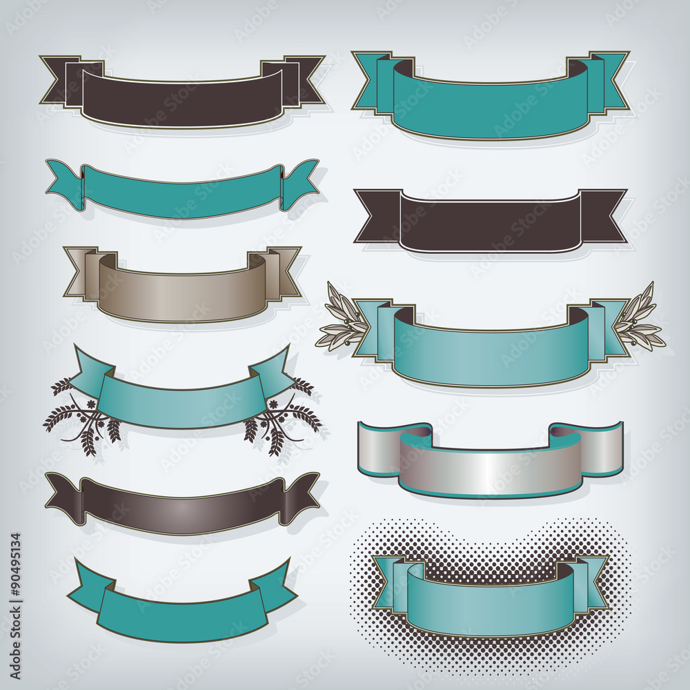 Eleven Banners in Teal with space for your text Eleven Banners in Teal with space for your text