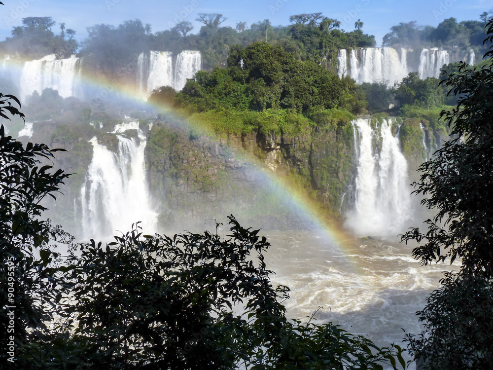 Iguazu waterfalls at Border of Brazil and Argentina. Iguazu waterfalls at Border of Brazil and Argentina.