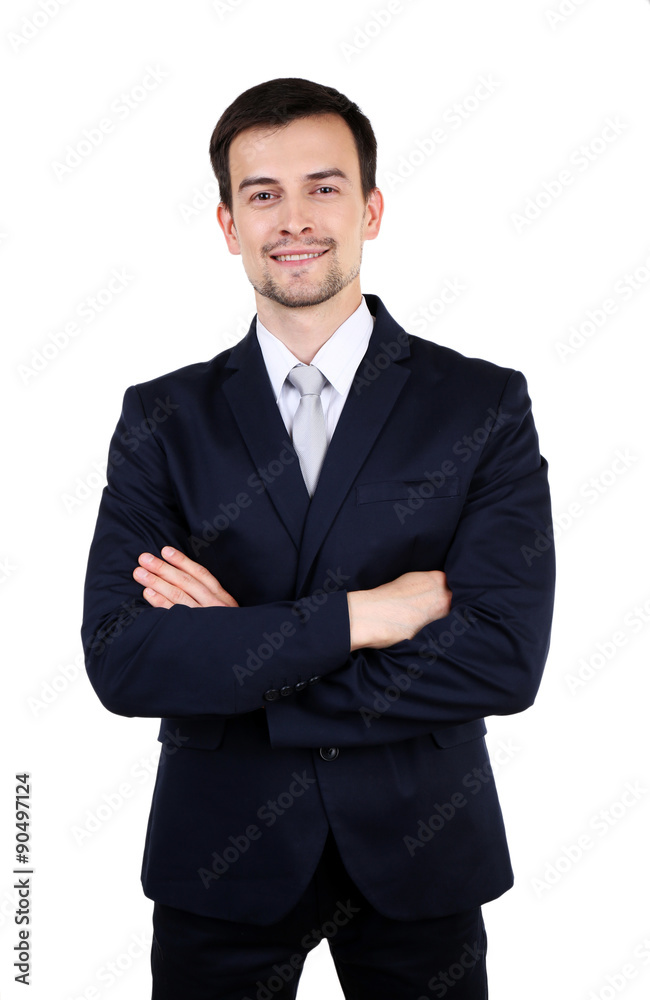 Elegant man in suit isolated on white Elegant man in suit isolated on white