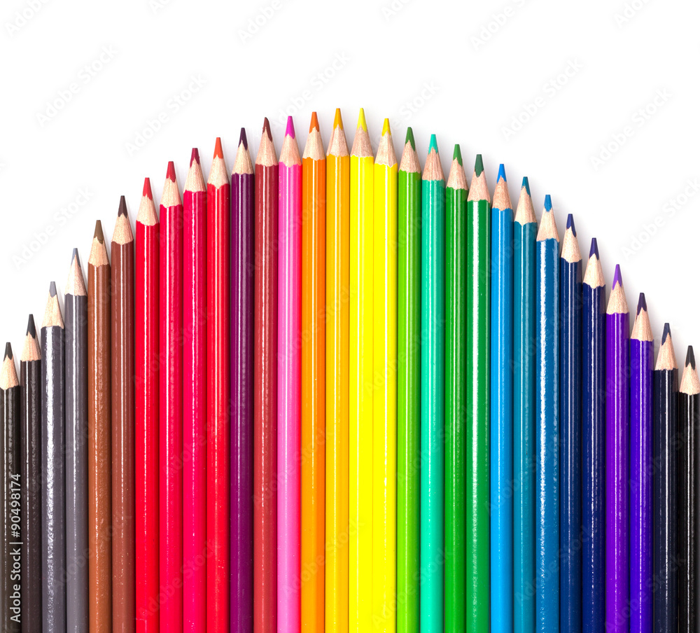 Obraz premium Colour pencils isolated on white background