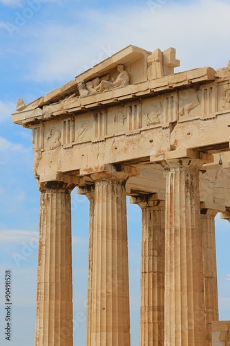 Parthenon side view at Athens in Greece