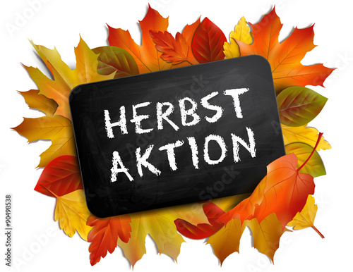 Herbstaktion - Board mit Herbstblättern